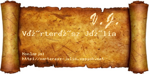 Várterész Júlia névjegykártya